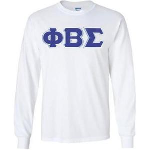 Phi Beta Sigma Lettered Long Sleeve Shirt(White)