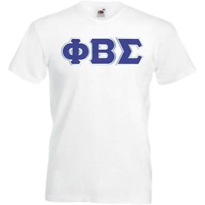 Phi Beta Sigma Lettered V-Neck T-Shirt(White)