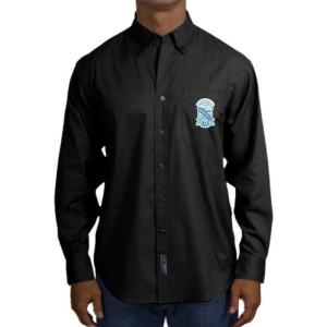 Phi Beta Sigma Long Sleeve Oxford(Black/Light Stone)