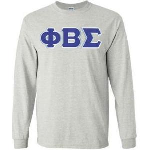 Phi Beta Sigma Long Sleeve T-Shirts(Light Grey)