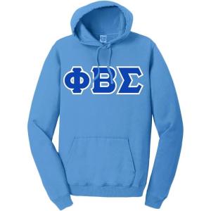Phi Beta Sigma Pigment-Dyed Lettered Hooded Sweatshirt(Blue Moon)