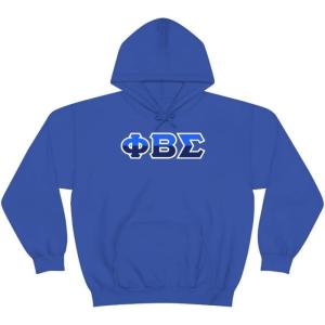 Phi Beta Sigma Two Tone Greek Lettered Hooded Sweatshirt(Royal Blue)