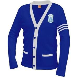 Phi Beta Sigma Varsity Cardigan Sweater(Royal Blue With White)