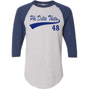 Phi Delta Theta Tail Year Raglan(Grey W/Navy Blue)