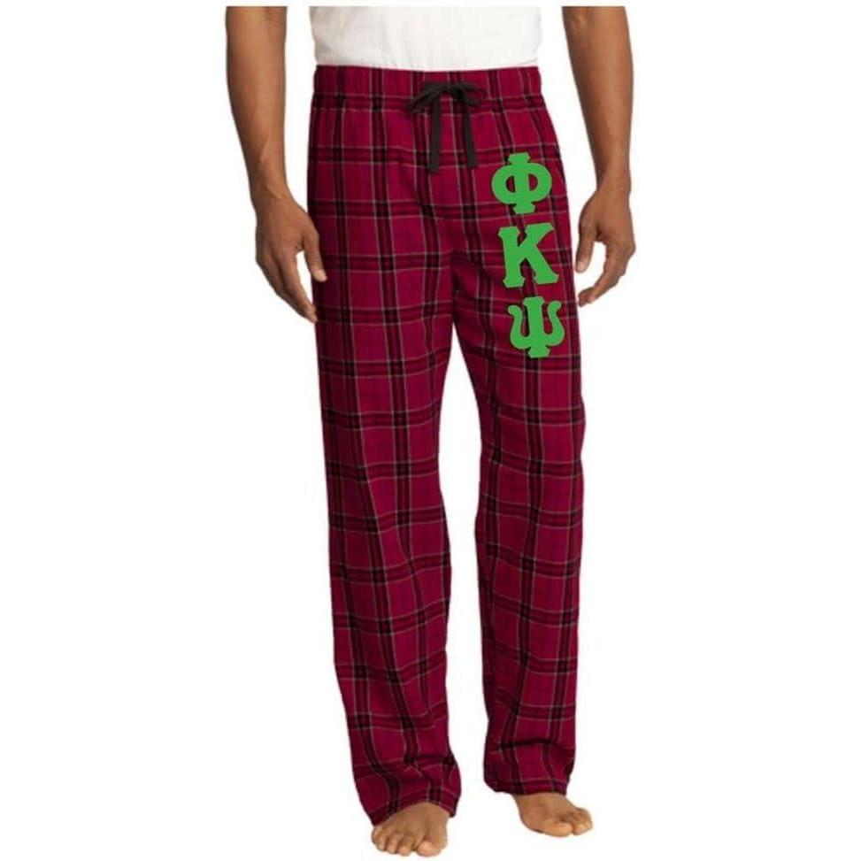 imageGreekgear Phi Kappa Psi Flannel Plaid Pant PJsRed