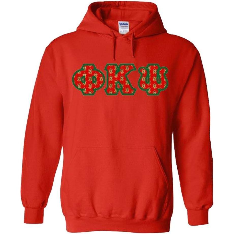 imagePhi Kappa Psi Fraternity Crest Twill Letter Hooded SweatshirtRed
