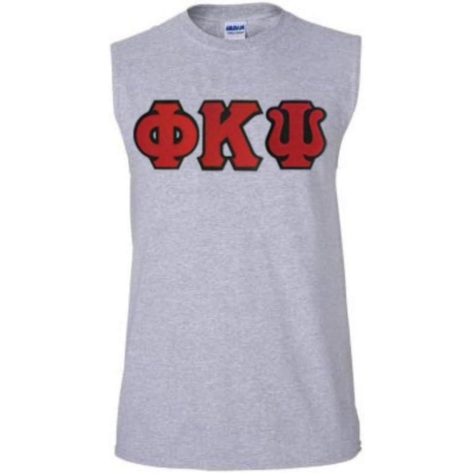 imagePhi Kappa Psi Lettered Sleeveless TeeSports Grey