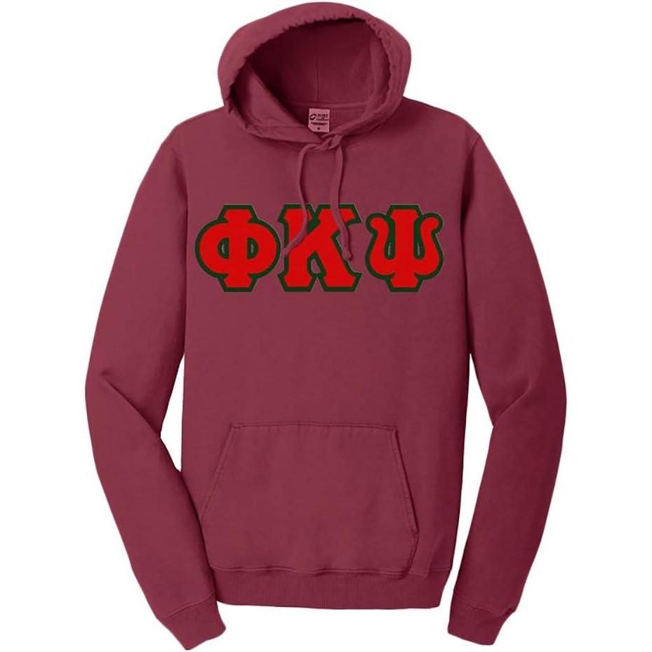 imagePhi Kappa Psi PigmentDyed Lettered Hooded SweatshirtMerlot