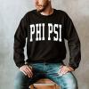 Greekgear Men’s Phi Kappa Psi BIG TEXT Crewneck Sweatshirt Black(Black)