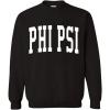 Greekgear Men’s Phi Kappa Psi BIG TEXT Crewneck Sweatshirt Black(Black)