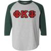 Phi Kappa Psi Lettered Raglan T-Shirt(Gray W/Dark Green)