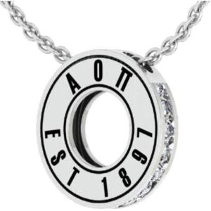 Greekgear Alpha Omicron Pi Circle Established Charm Necklace