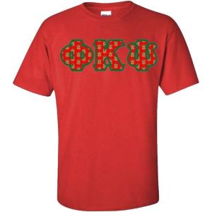 Phi Kappa Psi Fraternity Crest Twill Letter Tee(Red)