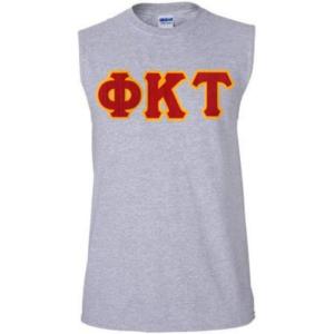Phi Kappa Tau Lettered Sleeveless Tee(Sports Grey)