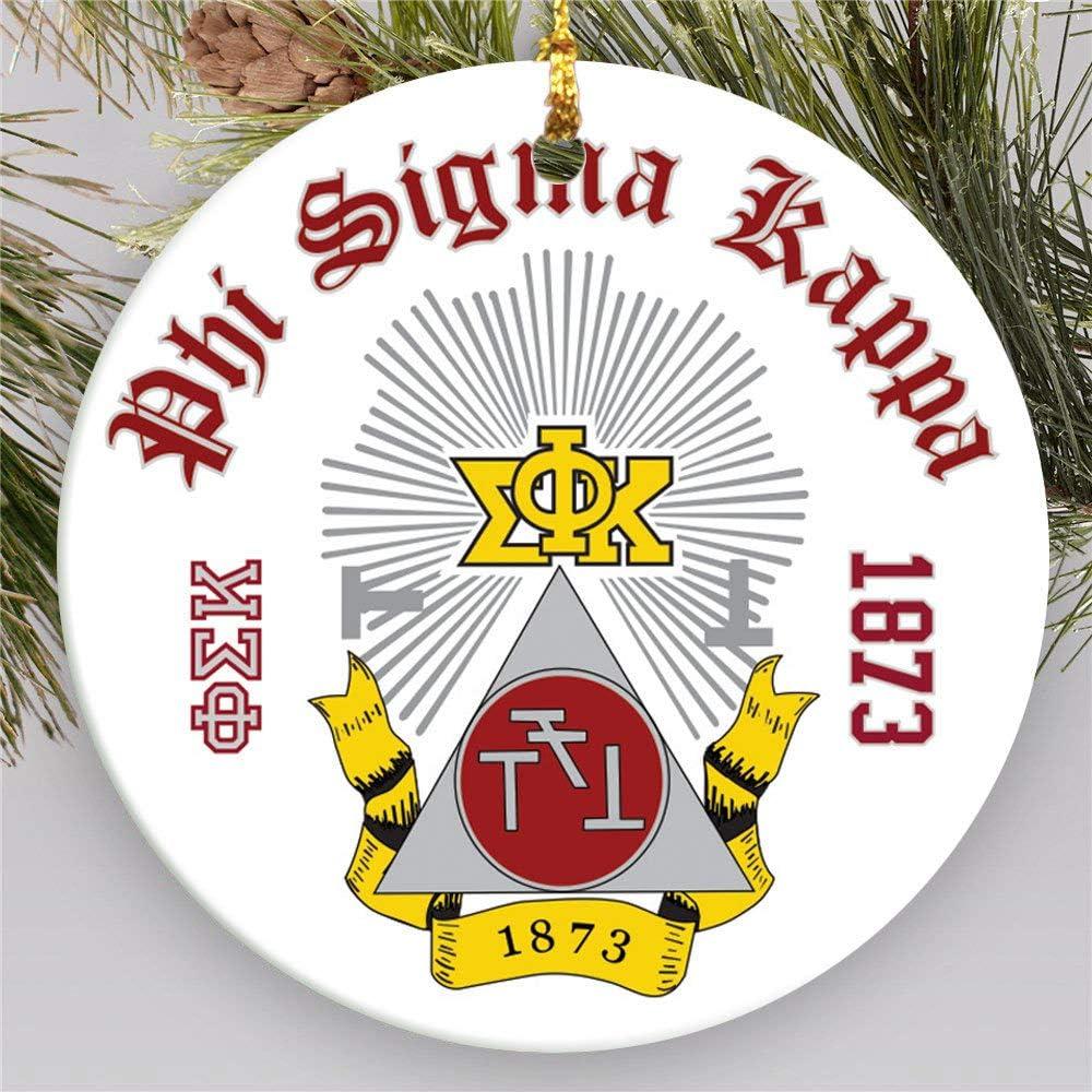 imagePhi Sigma Kappa Round Christmas Shield Ornament