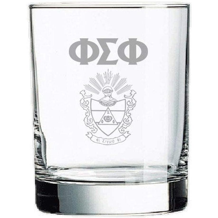imageGreekgear Phi Sigma Phi Rocks Glass White wWhite Imprint ColorWhite wWhite Imprint Color