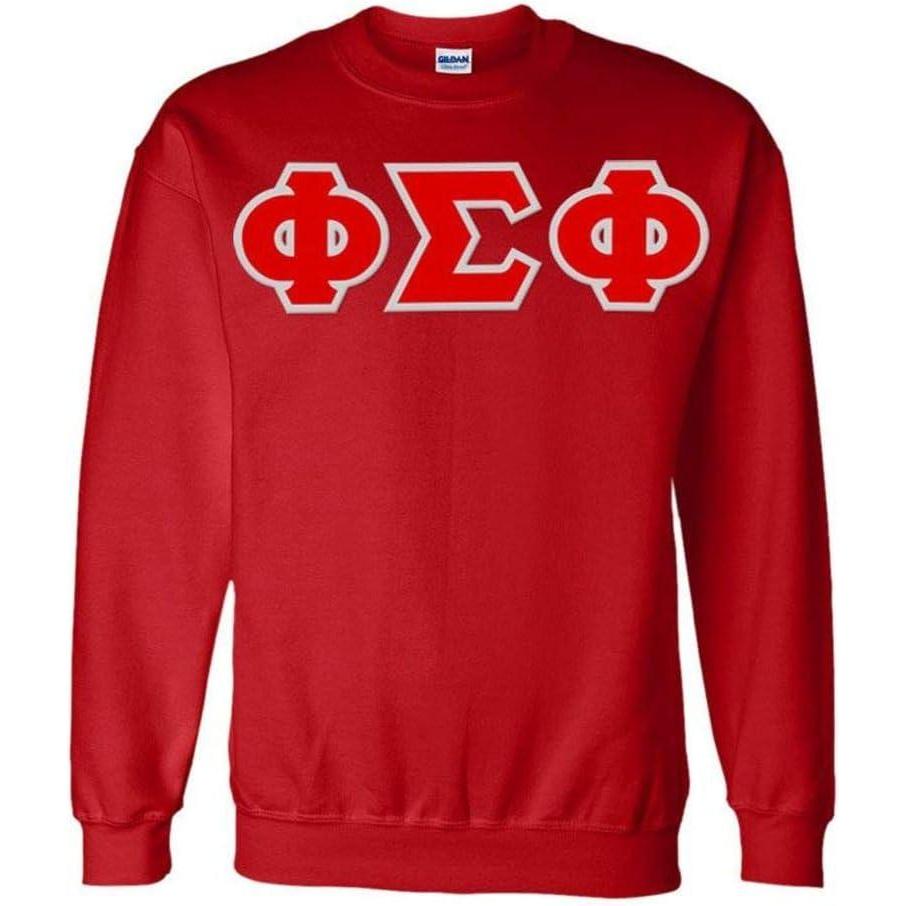 imageGreekgear Phi Sigma Phi Sewn Lettered CrewneckRed
