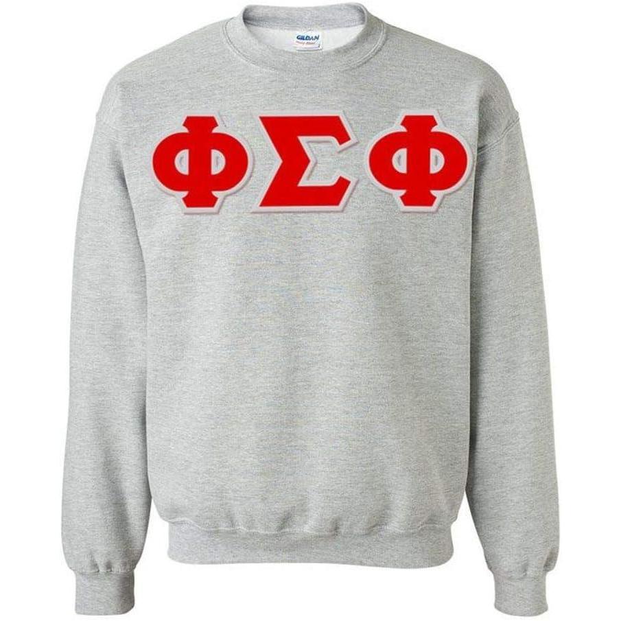 imageGreekgear Phi Sigma Phi Sewn Lettered CrewneckSports Grey