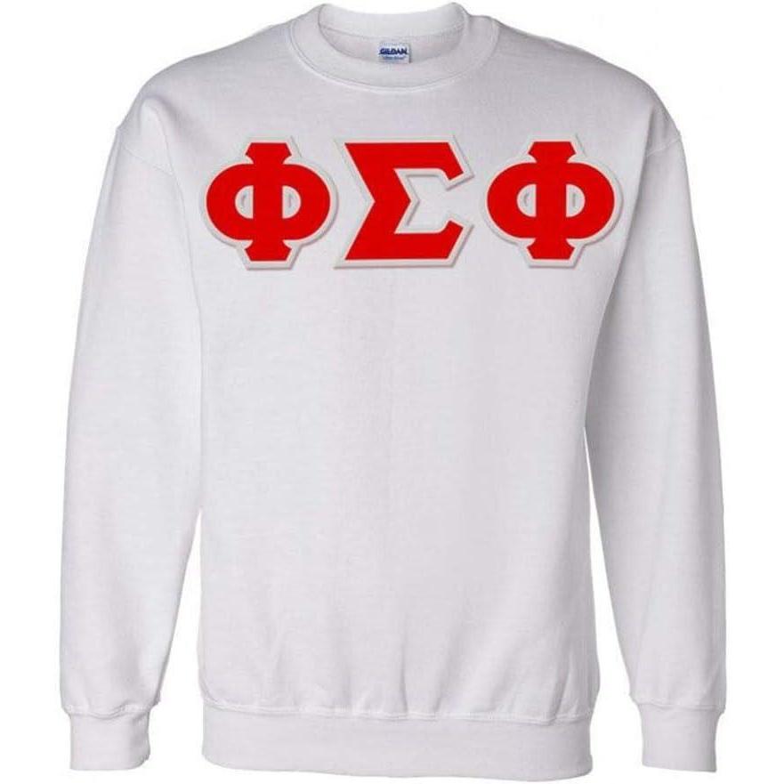 imageGreekgear Phi Sigma Phi Sewn Lettered CrewneckWhite