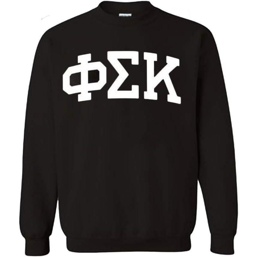 imagePhi Sigma Kappa Arched Greek Letter Crewneck Sweatshirt BlackBlack