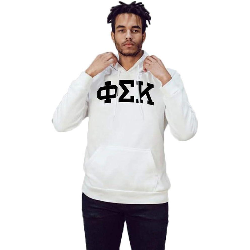 imagePhi Sigma Kappa Arched Greek Letter Hooded SweatshirtWhite