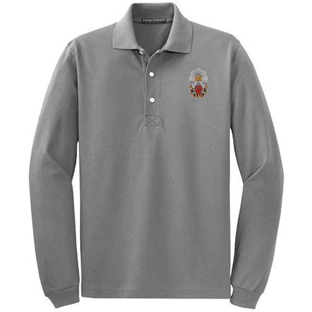 imagePhi Sigma Kappa Emblem Long Sleeve PoloCool Grey