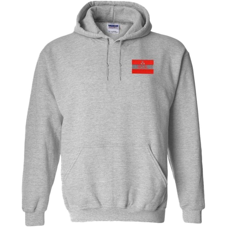 imagePhi Sigma Kappa Flag Patch Hooded SweatshirtSports Grey