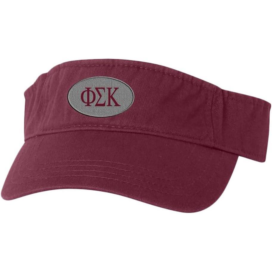 imagePhi Sigma Kappa Greek Oval Heavy VisorMaroon WRed Thread Color