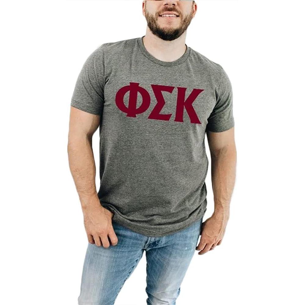 imagePhi Sigma Kappa Letter TeeSports Grey