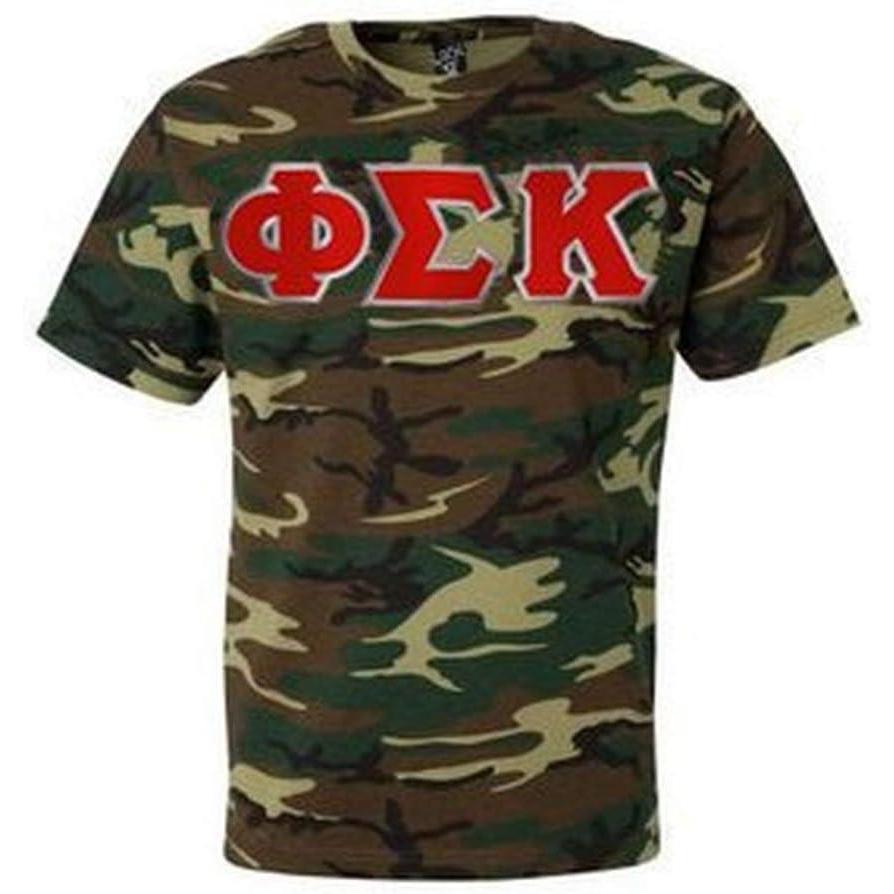 imagePhi Sigma Kappa Lettered Camouflage TShirtCamouflage