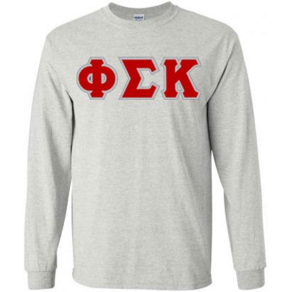 imagePhi Sigma Kappa Lettered Long SleeveLight Grey