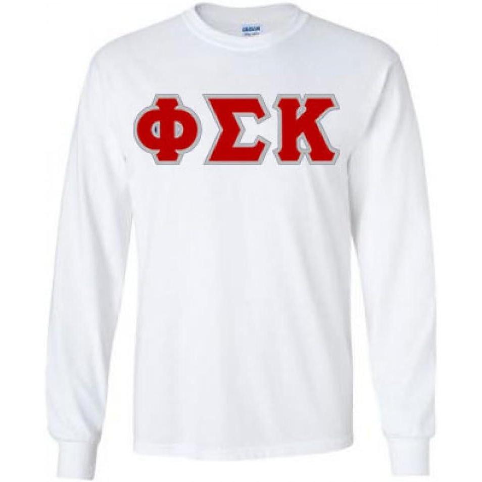 imagePhi Sigma Kappa Lettered Long SleeveWhite