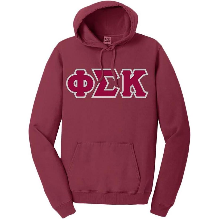 imagePhi Sigma Kappa PigmentDyed Lettered Hooded SweatshirtMerlot