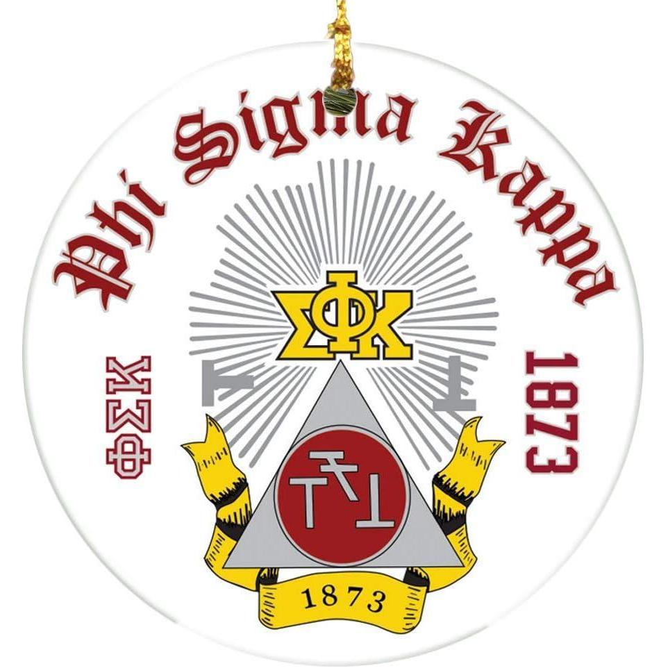 imagePhi Sigma Kappa Round Christmas Shield Ornament