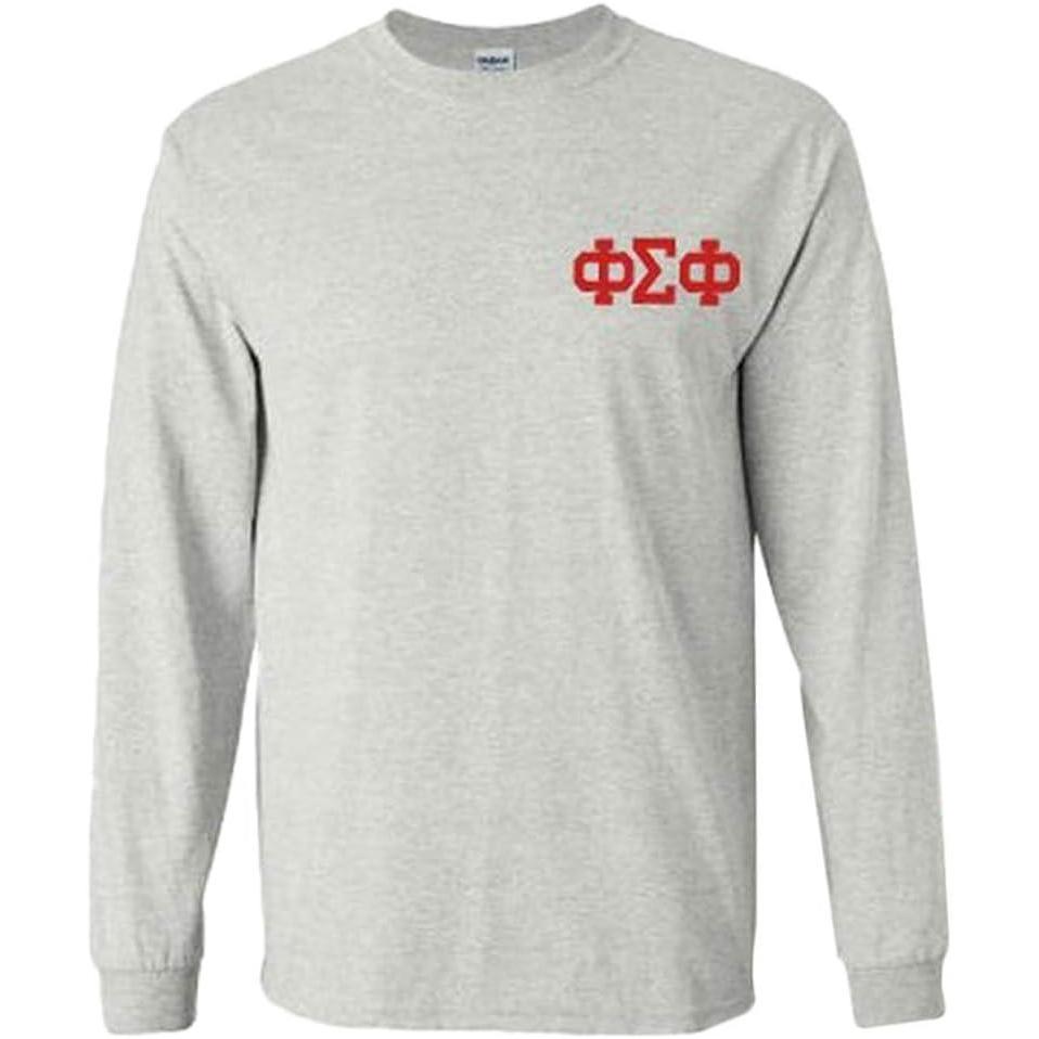 imagePhi Sigma Phi World Famous Crest Long Sleeve TShirtsSports Grey