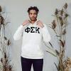 Phi Sigma Kappa Arched Greek Letter Hooded Sweatshirt(White)