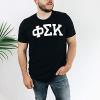 Phi Sigma Kappa Arched Greek Letter T-Shirt(Black)