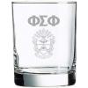 Greekgear Phi Sigma Phi Rocks Glass White w/White Imprint Color(White w/White Imprint Color)