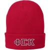 Phi Sigma Kappa Big Greek Lettered Knit Cap(Athletic Red)