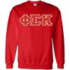 Phi Sigma Kappa Fraternity Crest Twill Letter Crewneck Sweatshirt(Red)