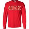 Phi Sigma Kappa Fraternity Crest Twill Letter Longsleeve Tee(Red)