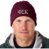 Phi Sigma Kappa Greek Letter Knit Cap(Maroon W/White Thread Color)