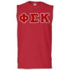 Phi Sigma Kappa Lettered Sleeveless Tee(Red)