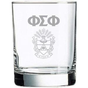 Greekgear Phi Sigma Phi Rocks Glass White w/White Imprint Color(White w/White Imprint Color)