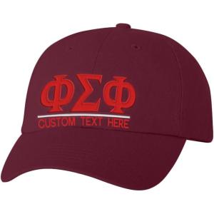 Personalized Phi Sigma Phi Greek Line Hat(Maroon)