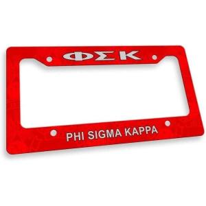 Phi Sigma Kappa Custom License Plate Frame Red