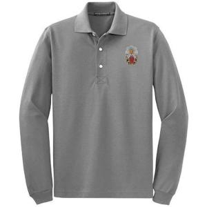 Phi Sigma Kappa Emblem Long Sleeve Polo(Cool Grey)