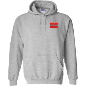 Phi Sigma Kappa Flag Patch Hooded Sweatshirt(Sports Grey)