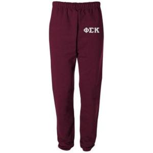 Phi Sigma Kappa Greek Lettered Thigh Sweatpants(Maroon)