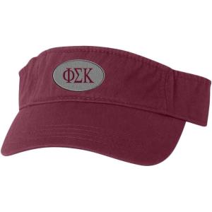 Phi Sigma Kappa Greek Oval Heavy Visor(Maroon W/Red Thread Color)